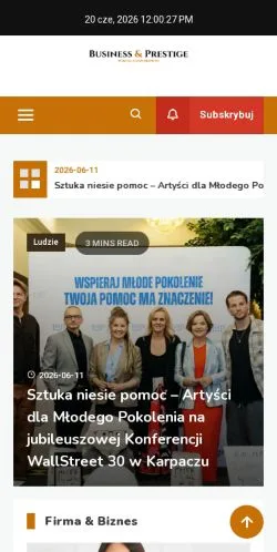 Podgląd witryny Business & Prestige, medium z kraju Polska do artykułów sponsorowanych