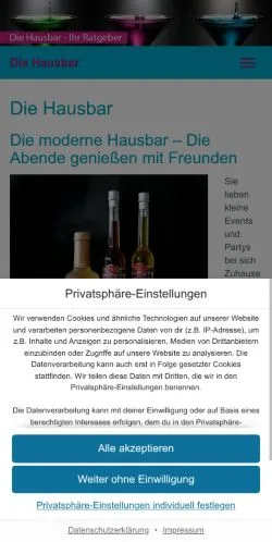 スポンサード記事向けのドイツメディア、Die Hausbarのサイトプレビュー