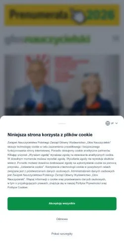 Forhåndsvisning av nettstedet Głos Nauczycielski, medium fra Polen for sponsede artikler