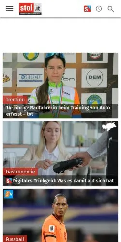 Forhåndsvisning av nettstedet STOL, medium fra Italia for sponsede artikler