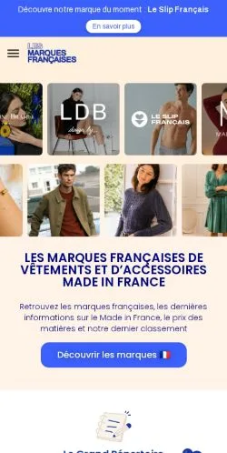 Anteprima del sito Les Marques Françaises, media di Francia per articoli sponsorizzati