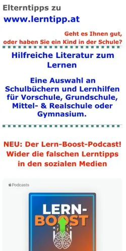 Anteprima del sito Elterntipps zum besseren Lernen, media di Austria per articoli sponsorizzati