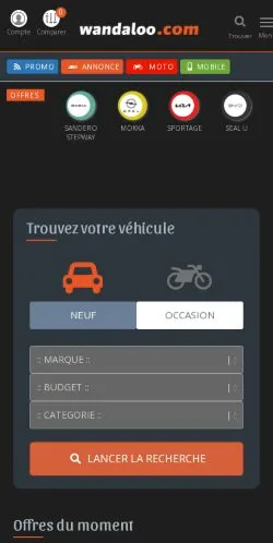 Voorbeeld van de site Wandaloo, medium uit Frankrijk voor gesponsorde artikelen
