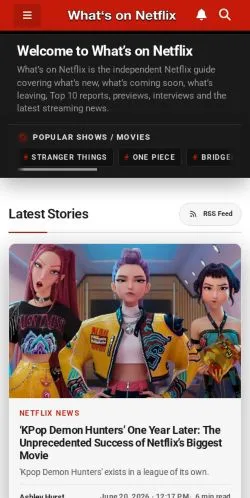 Podgląd witryny What's on Netflix, medium z kraju Stany Zjednoczone do artykułów sponsorowanych