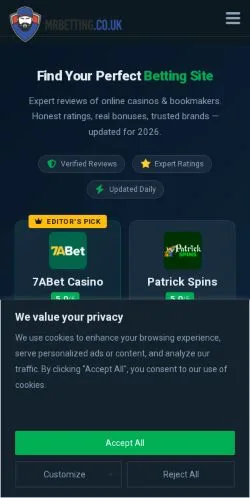 Podgląd witryny Mr. Betting, medium z kraju Wielka Brytania do artykułów sponsorowanych