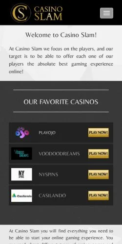 스폰서 기사용 미국 매체 Casino Slam 사이트 미리보기