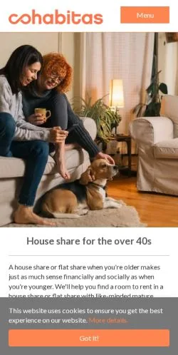 Forhåndsvisning av nettstedet Cohabitas, medium fra Storbritannia for sponsede artikler