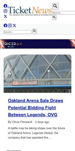 Vista previa del sitio TicketNews, medio de Estados Unidos para artículos patrocinados