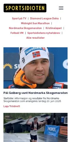 Anteprima del sito Sportsidioten.no, media di Norvegia per articoli sponsorizzati
