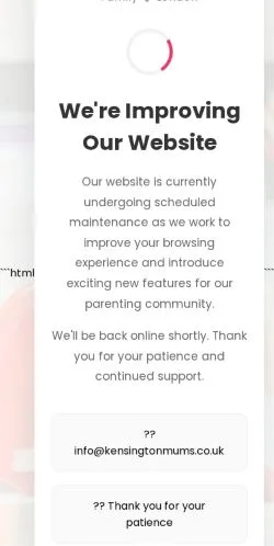 Anteprima del sito Kensington Mums, media di Regno Unito per articoli sponsorizzati