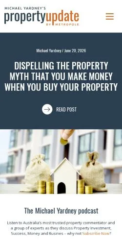 スポンサード記事向けのオーストラリアメディア、Property Updateのサイトプレビュー