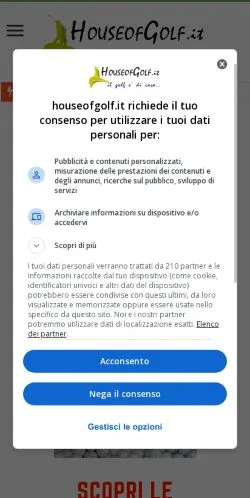 Anteprima del sito House Of Golf, media di Italia per articoli sponsorizzati