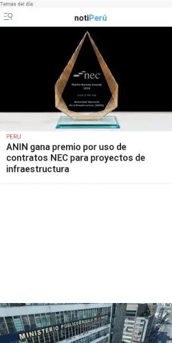 スポンサード記事向けのスペインメディア、Notiperúのサイトプレビュー