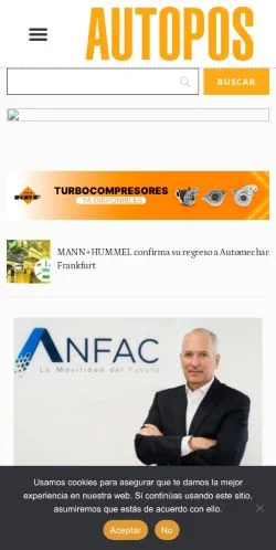 Anteprima del sito Autopos, media di Spagna per articoli sponsorizzati