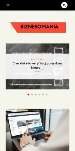 Anteprima del sito Biznesomania, media di Polonia per articoli sponsorizzati