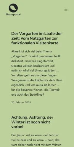 Anteprima del sito Naturportal, media di Germania per articoli sponsorizzati