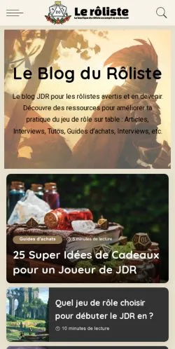 Anteprima del sito Blog Le Rôliste, media di Francia per articoli sponsorizzati