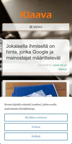 スポンサード記事向けのフィンランドメディア、Klaavaのサイトプレビュー