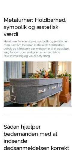 Anteprima del sito begravelsesavis.dk, media di Danimarca per articoli sponsorizzati