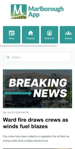 Podgląd witryny Marlborough App, medium z kraju Stany Zjednoczone do artykułów sponsorowanych