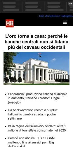 Anteprima del sito Metallirari Markets, media di Italia per articoli sponsorizzati