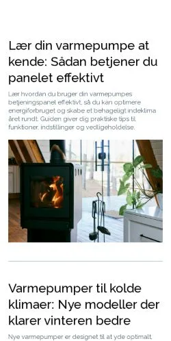 Anteprima del sito varmepumpeverden.dk, media di Danimarca per articoli sponsorizzati