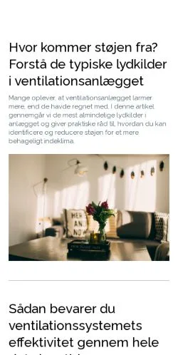 スポンサード記事向けのデンマークメディア、ventilationsverden.dkのサイトプレビュー