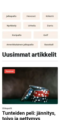 Anteprima del sito vetotalo.fi, media di Finlandia per articoli sponsorizzati