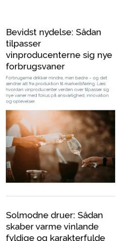 Aperçu du site vinloftet.dk, média de Danemark pour articles sponsorisés