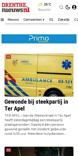 Podgląd witryny Nieuws Uit Drenthe, medium z kraju Holandia do artykułów sponsorowanych