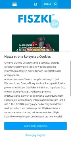 Podgląd witryny Blog FISZKI, medium z kraju Polska do artykułów sponsorowanych