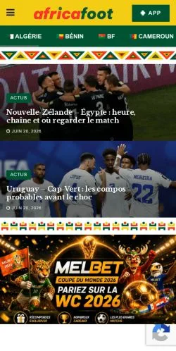 Vorschau der Website AfricaFoot, Medium aus Frankreich für gesponserte Artikel