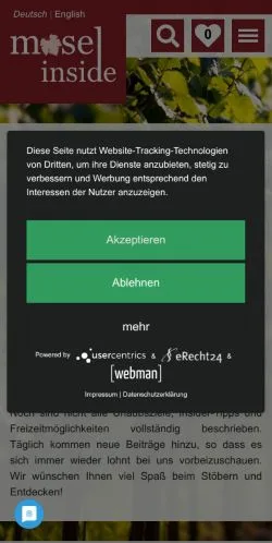 Aperçu du site Mosel Inside, média de Allemagne pour articles sponsorisés