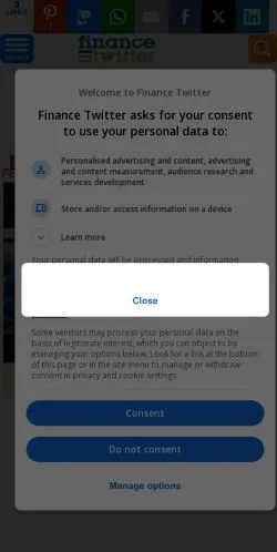 Anteprima del sito FinanceTwitter, media di Stati Uniti per articoli sponsorizzati