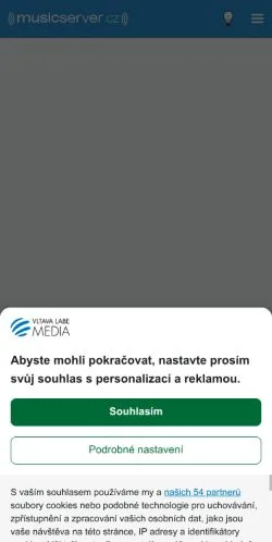 Podgląd witryny musicserver.cz, medium z kraju Czechy do artykułów sponsorowanych