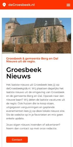 Podgląd witryny Groesbeek Laatste Nieuws, medium z kraju Holandia do artykułów sponsorowanych