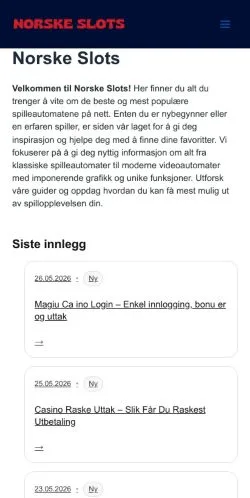 Podgląd witryny Norske Slots, medium z kraju Norwegia do artykułów sponsorowanych