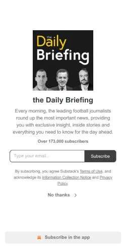 Anteprima del sito The Daily Briefing, media di Stati Uniti per articoli sponsorizzati