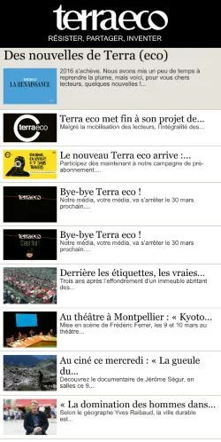 Anteprima del sito Terra eco, media di Francia per articoli sponsorizzati