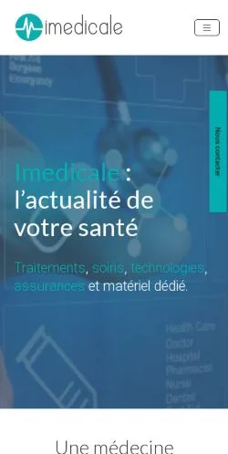 Sponsorlu makaleler için Fransa medyası Imedicale sitesinin önizlemesi
