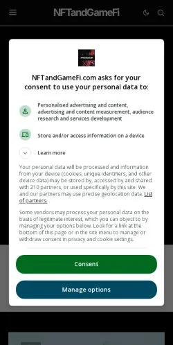 Anteprima del sito NFTandGameFi, media di Stati Uniti per articoli sponsorizzati