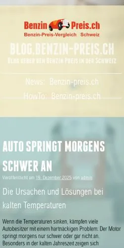 Anteprima del sito Benzin Preis Schweiz, media di Svizzera per articoli sponsorizzati