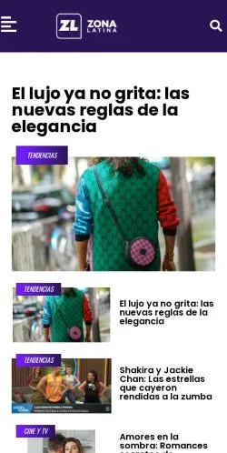 スポンサード記事向けのスペインメディア、Zona Latinaのサイトプレビュー