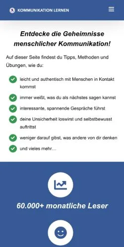Anteprima del sito Kommunikation Lernen, media di Germania per articoli sponsorizzati