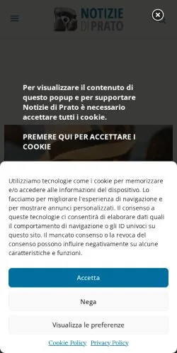 Anteprima del sito Notizie di Prato, media di Italia per articoli sponsorizzati