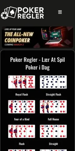 Anteprima del sito Poker Regler, media di Danimarca per articoli sponsorizzati