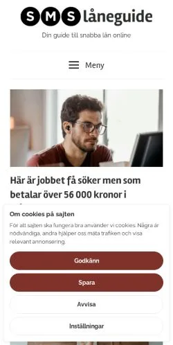 Anteprima del sito smslåneguide, media di Svezia per articoli sponsorizzati