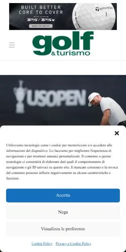 스폰서 기사용 이탈리아 매체 Golf&Turismo 사이트 미리보기