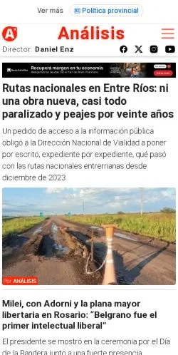 Anteprima del sito Análisis Digital, media di Argentina per articoli sponsorizzati