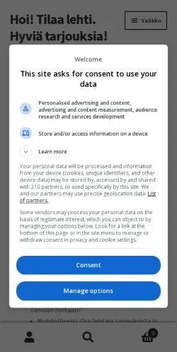 Aperçu du site Hoi, média de Finlande pour articles sponsorisés